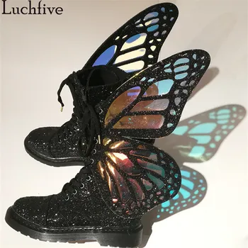 Luchfive 2019 New Laser Butterfly Wing Flats Women Ankle High Pig Split Lace-Up Side Zipper Shoes Women Zapatillas Mujer
Luchfive 2019 New Laser Butterfly Wing Flats Women Ankle High Pig Split Lace-Up Side Zipper Shoes Women Zapatillas Mujer