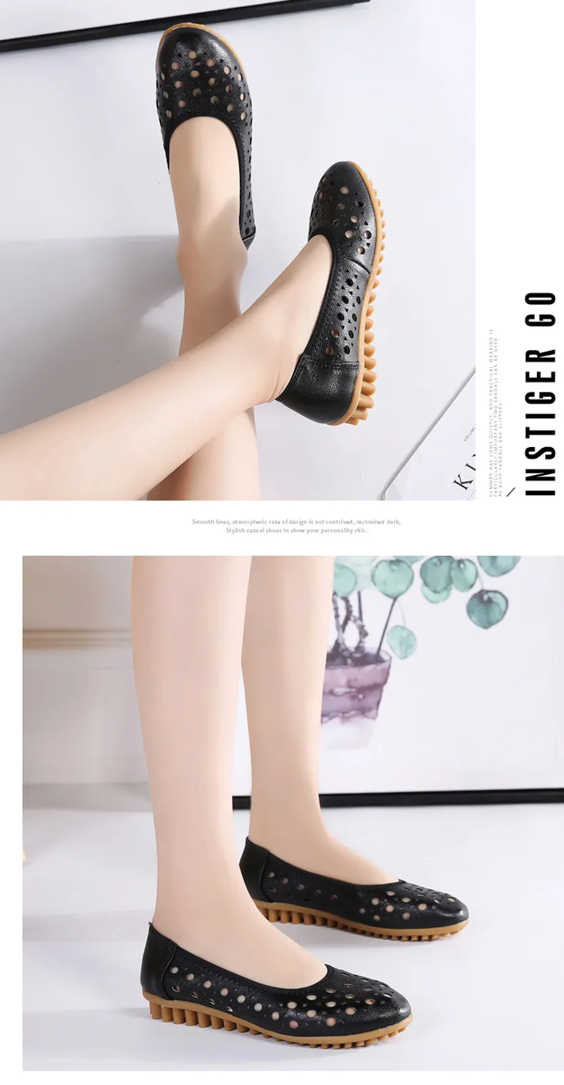 CAGILKZEL Shoes Women Flats 2019 Loafers Woman Genuine Leather Female Moccasins Ladies Ballerina Flats Shoes creepers (10)