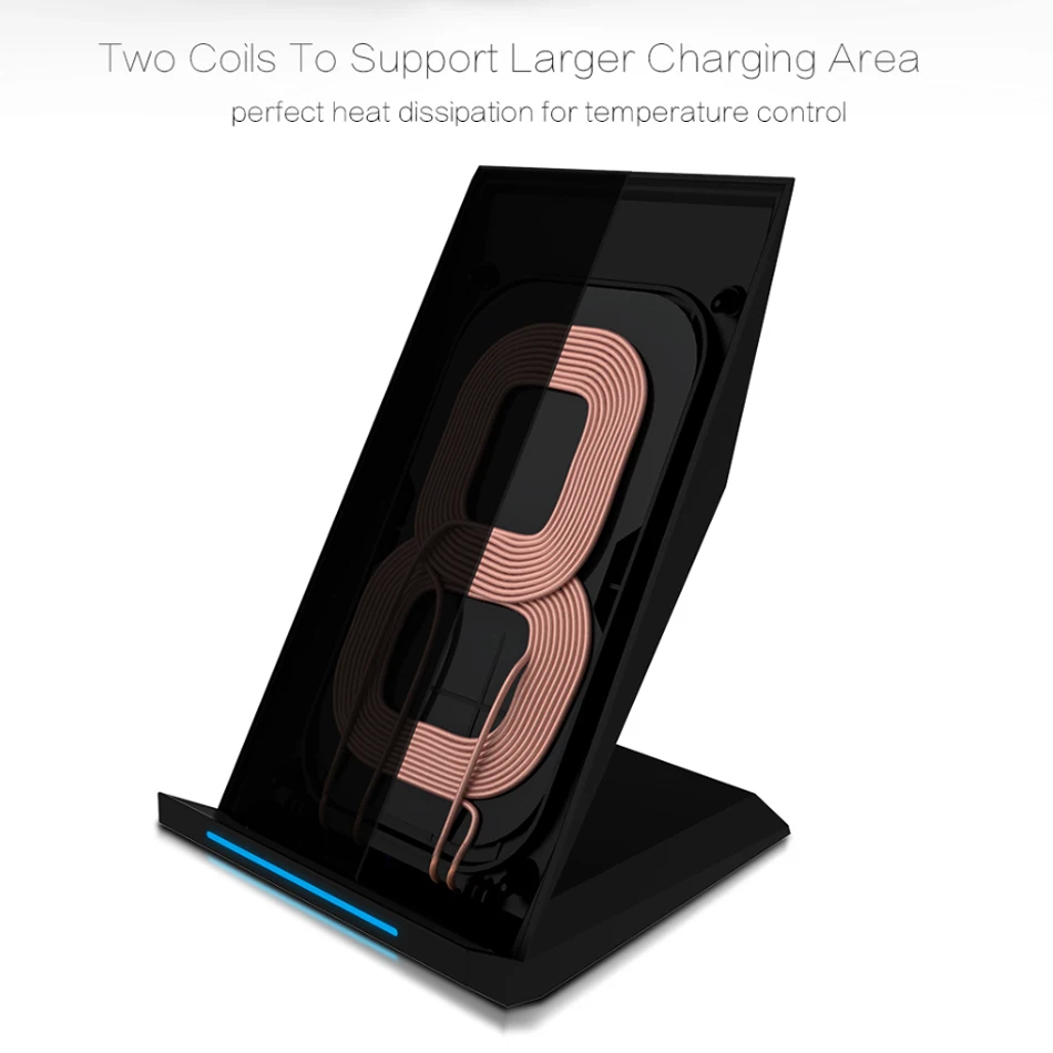 !ACCEZZ Vertical Stand Charger Fast Qi Wireless Charge For iPhone X 8 Plus 10W For Samsung Galaxy 5W Desktop Charge For Sony Z3V (4)