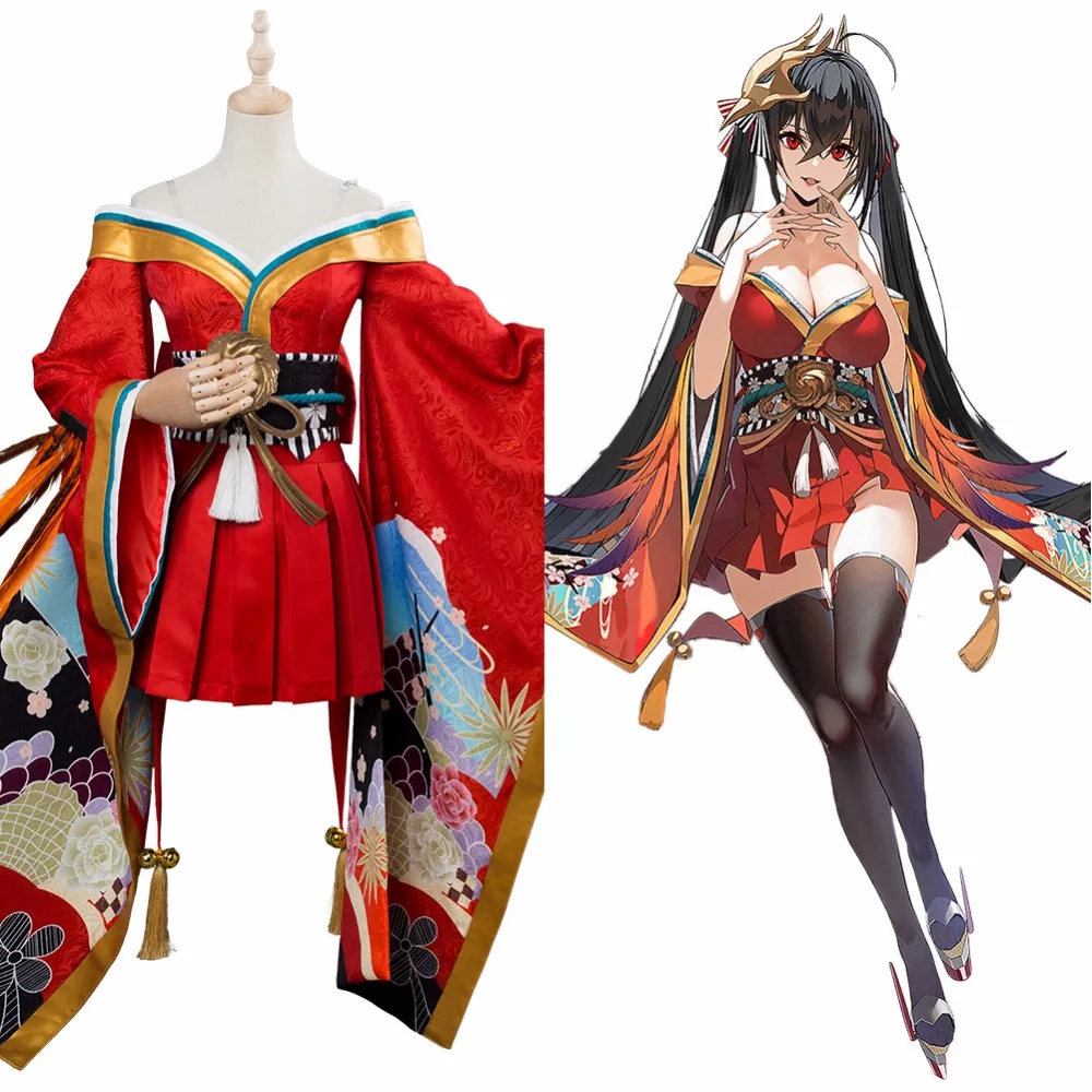 Azur Lane Cosplay IJN TAIHO Sakura Empire Costume Red kimono Dress Adult Girls and Women Halloween Carnival Costume Custom Made
Azur Lane Cosplay IJN TAIHO Sakura Empire Costume Red kimono Dress Adult Girls and Women Halloween Carnival Costume Custom Made