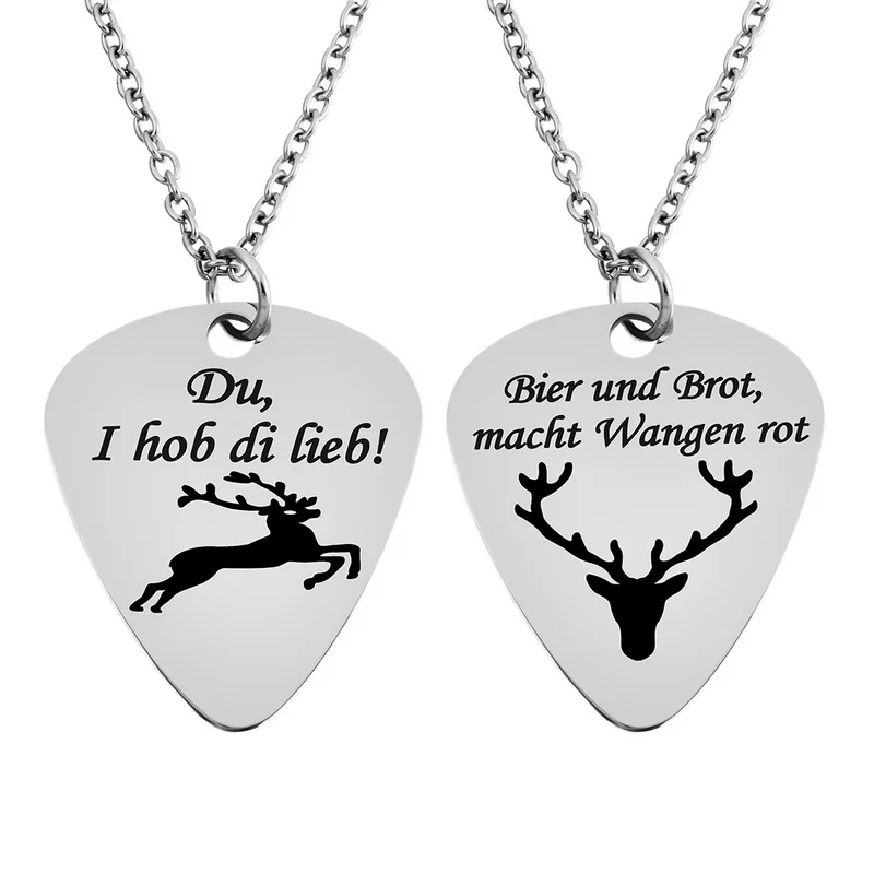 LASPERAL 1Set/2PCs German Oktoberfest Sereis Pendant Necklace Carved Letters Stainless Steel Necklaces For Women Men Jewelry
LASPERAL 1Set/2PCs German Oktoberfest Sereis Pendant Necklace Carved Letters Stainless Steel Necklaces For Women Men Jewelry