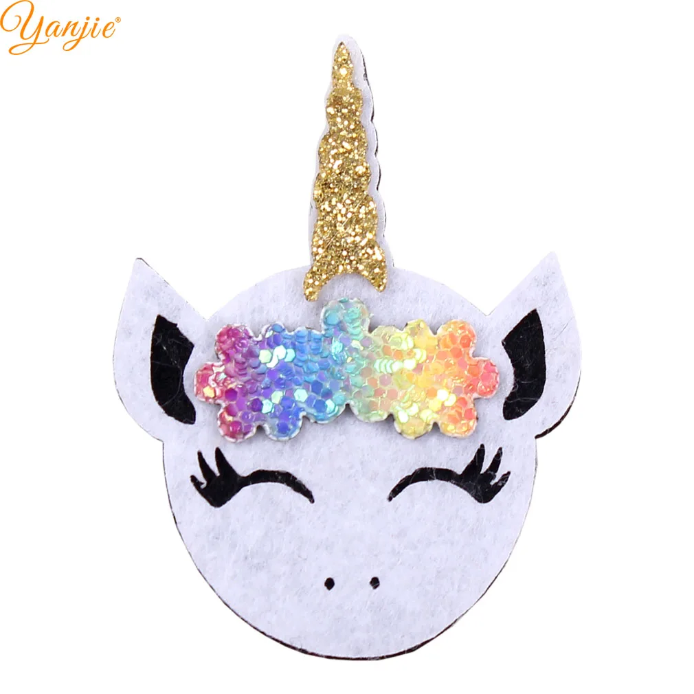 10pcs/lot 2'' Glitter Felt Unicorn Head For Girls Birthday Party DIY Hair Bow Kids Unicorn Horn Headband Girls Hair Accessories
10pcs/lot 2'' Glitter Felt Unicorn Head For Girls Birthday Party DIY Hair Bow Kids Unicorn Horn Headband Girls Hair Accessories