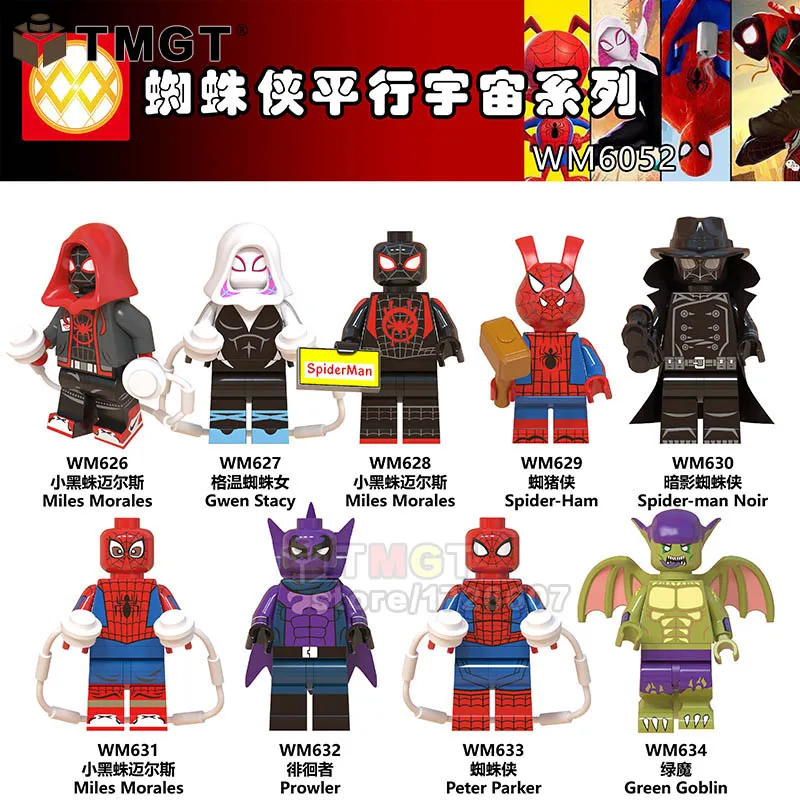 9PCS/Set legoing Spiderman into the Spider Verse Miles Morales Gwen Stacy avengers endgame Building Block Toys for Children Gift
9PCS/Set legoing Spiderman into the Spider Verse Miles Morales Gwen Stacy avengers endgame Building Block Toys for Children Gift