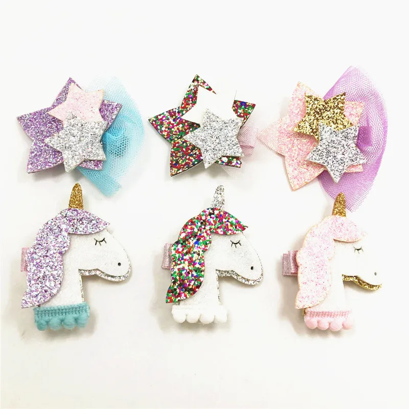10pc/lot Cartoon Animal Hair Clip Glitter Synthetic Leather Unicorn Hairpin Animation Horse Kid Hair Barrette Sparkly Star Grips
10pc/lot Cartoon Animal Hair Clip Glitter Synthetic Leather Unicorn Hairpin Animation Horse Kid Hair Barrette Sparkly Star Grips