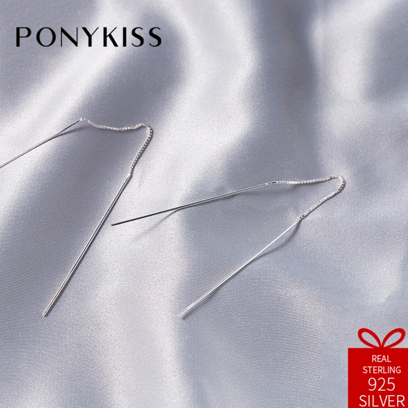 PONYKISS Trendy Real 925 Sterling Silver Sweet Tassel Simple Geometric Drop Earrings Women Jewelry Elegant Festival Party Gift
PONYKISS Trendy Real 925 Sterling Silver Sweet Tassel Simple Geometric Drop Earrings Women Jewelry Elegant Festival Party Gift