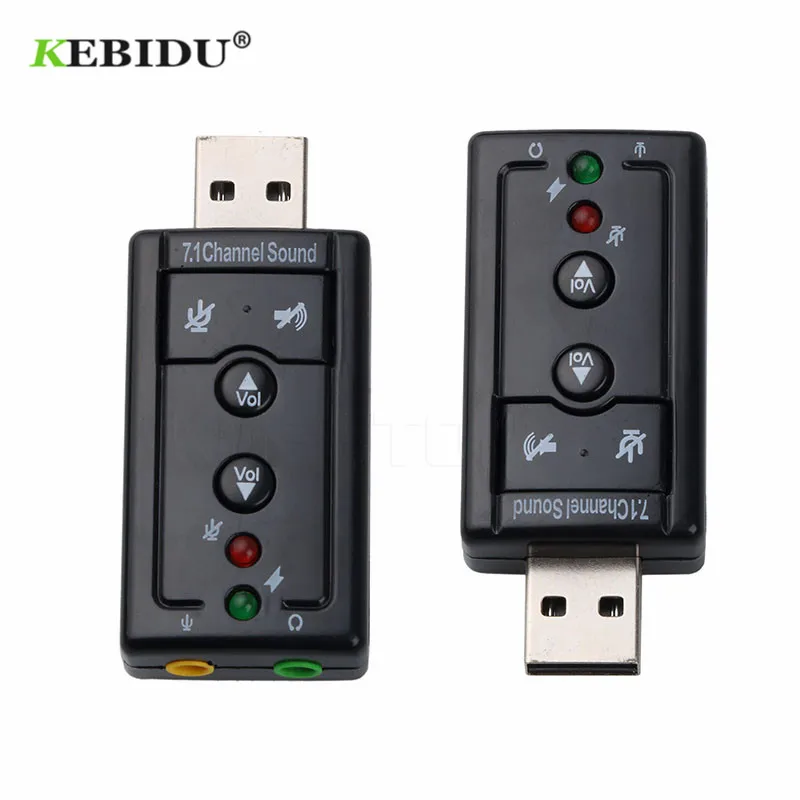KEBIDU External USB VIRTUAL 7.1 Channel 3D Speaker Audio Sound Card Mic Adapter 3.5mm Jack for Desktop Notebook Stereo Converter
KEBIDU External USB VIRTUAL 7.1 Channel 3D Speaker Audio Sound Card Mic Adapter 3.5mm Jack for Desktop Notebook Stereo Converter