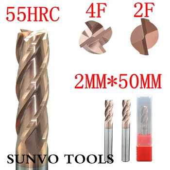 HRC55 5pcs/set 2*50mm CNC Cutting Tools Long 50MM 4/2 Flute End Mill Durable Aluminium CNC Carbide Milling Cutter Bit 2mm
HRC55 5pcs/set 2*50mm CNC Cutting Tools Long 50MM 4/2 Flute End Mill Durable Aluminium CNC Carbide Milling Cutter Bit 2mm