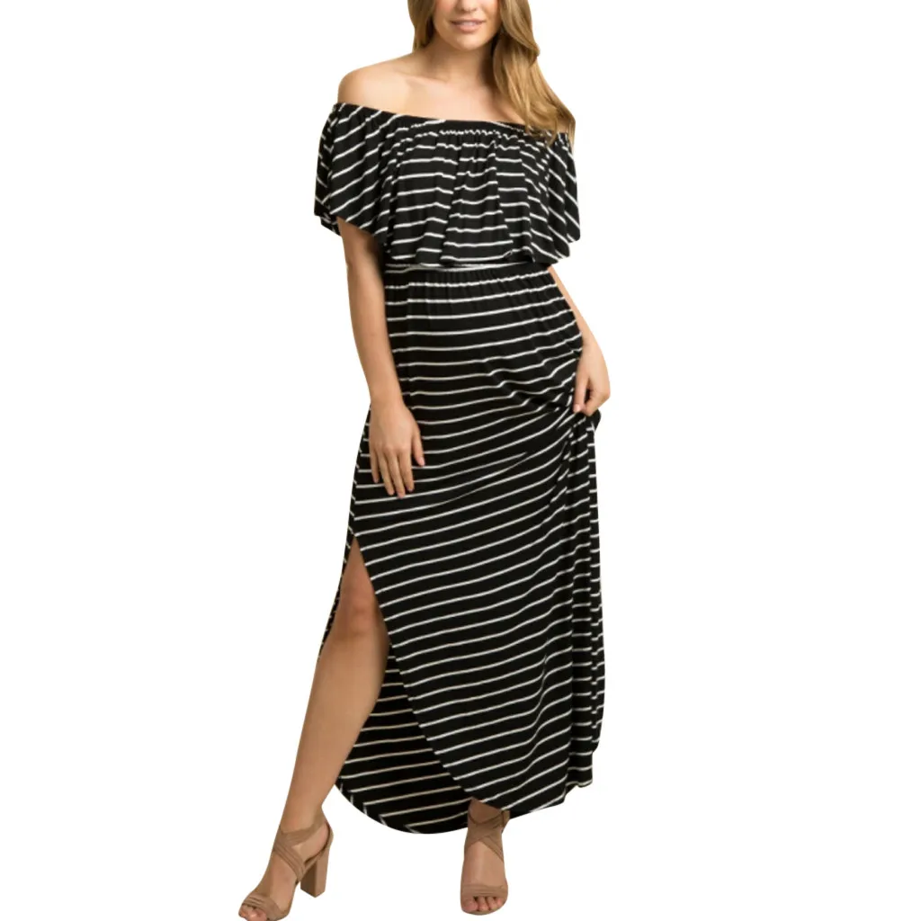 Summer New Fashion Women Pregnant Off Shoulde Pregnant Maternity Stripe Daily Ruffles Long Dress Wholesale Free Ship Z4
Summer New Fashion Women Pregnant Off Shoulde Pregnant Maternity Stripe Daily Ruffles Long Dress Wholesale Free Ship Z4