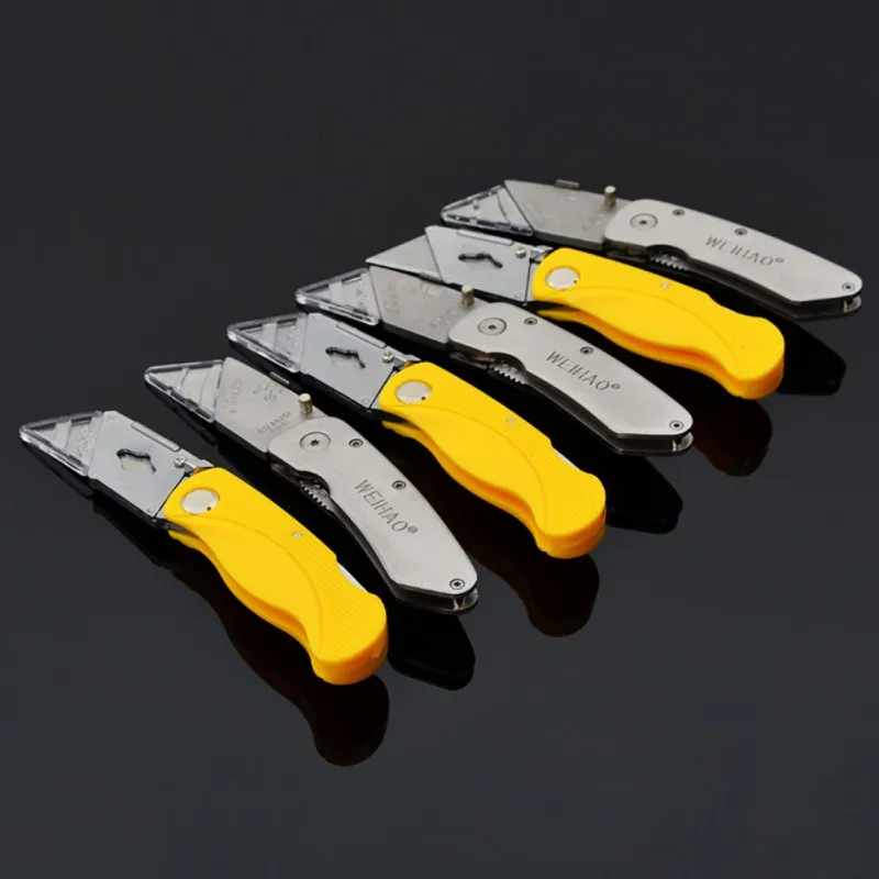 2018 New Home Knife Tools Plastic Mental Knife Portable Trapezoidal Tool Knife Utility Knife Metal SK 5 Blades 5.17
2018 New Home Knife Tools Plastic Mental Knife Portable Trapezoidal Tool Knife Utility Knife Metal SK 5 Blades 5.17