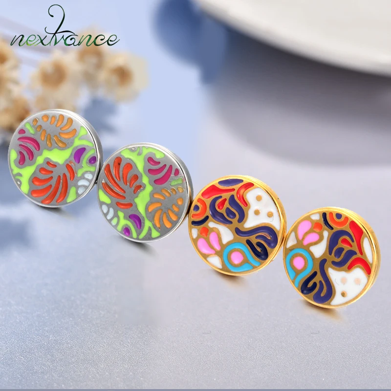 Nextvance Handmade Round Enamel Earring Buddhism Yoga Henna Stud Earring for Women Party Jewelry Boucle D'oreille
Nextvance Handmade Round Enamel Earring Buddhism Yoga Henna Stud Earring for Women Party Jewelry Boucle D'oreille