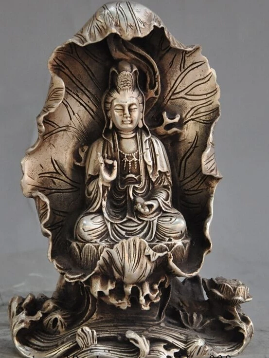 7"China buddhism silver lotus Kwan-Yin GuanYin Bodhisattva goddess buddha statue
7"China buddhism silver lotus Kwan-Yin GuanYin Bodhisattva goddess buddha statue