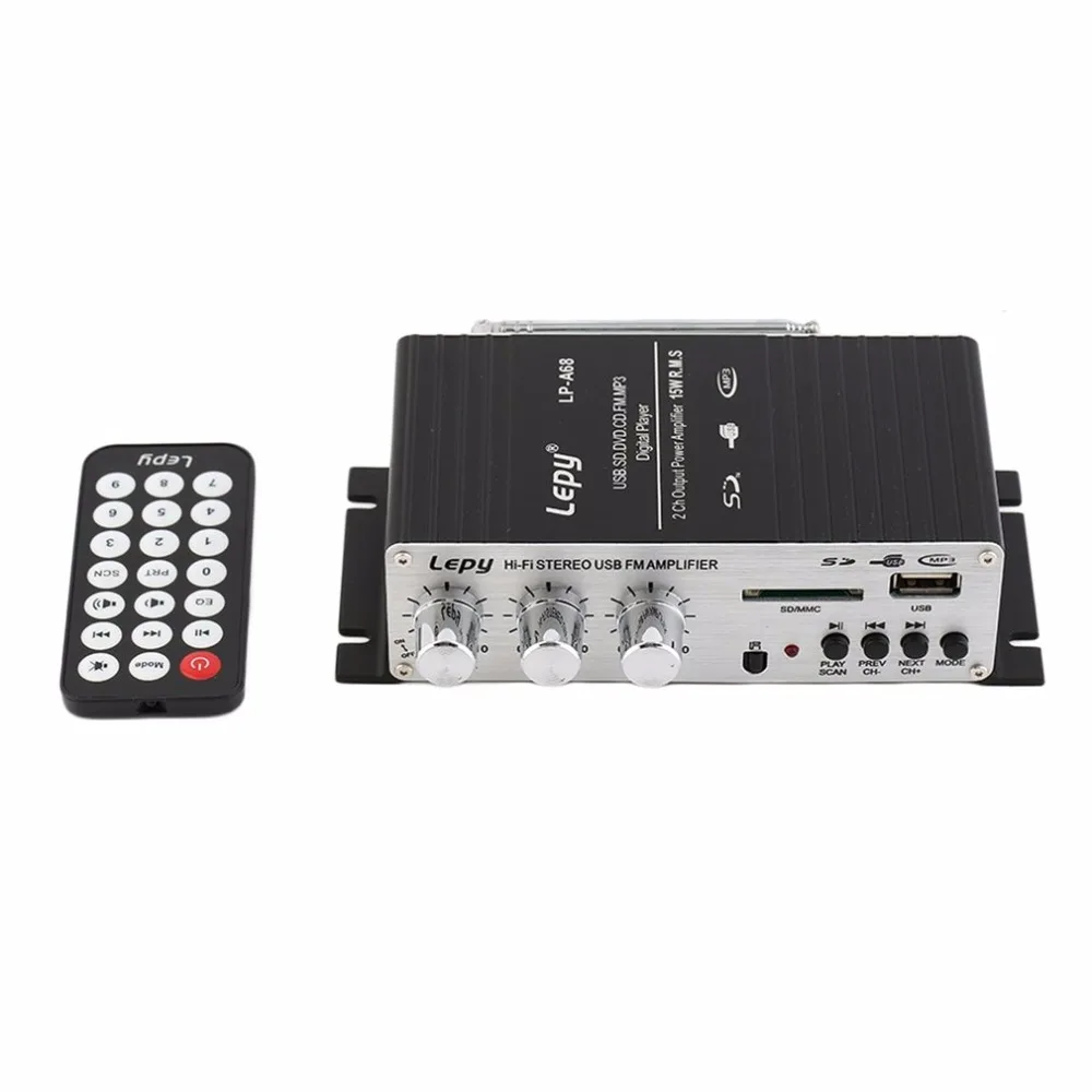 Mini 12V Car MP3 Hi-Fi Stereo Audio Amplifier Home Auto Motocycle Bass Speaker Boostrer Player with USB For SD Port DVD FM MMC
Mini 12V Car MP3 Hi-Fi Stereo Audio Amplifier Home Auto Motocycle Bass Speaker Boostrer Player with USB For SD Port DVD FM MMC