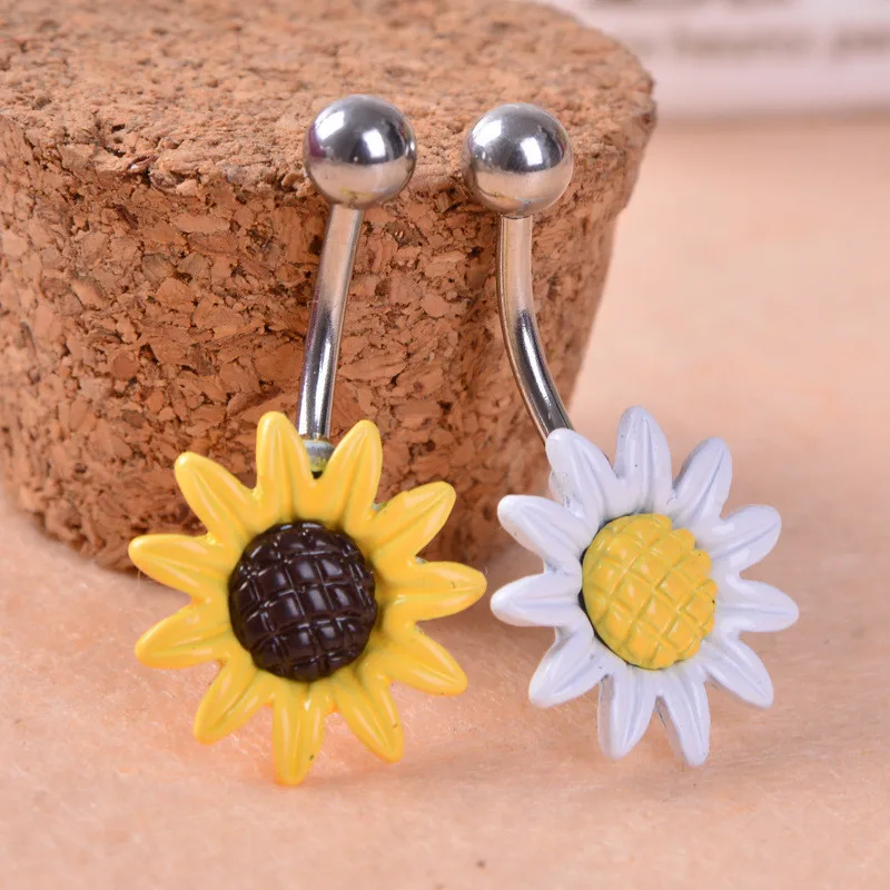 1Pcs White yellow blue pink Sunflower Flower Surgical Steel Belly Button Ring Navel Piercing Body
1Pcs White yellow blue pink Sunflower Flower Surgical Steel Belly Button Ring Navel Piercing Body