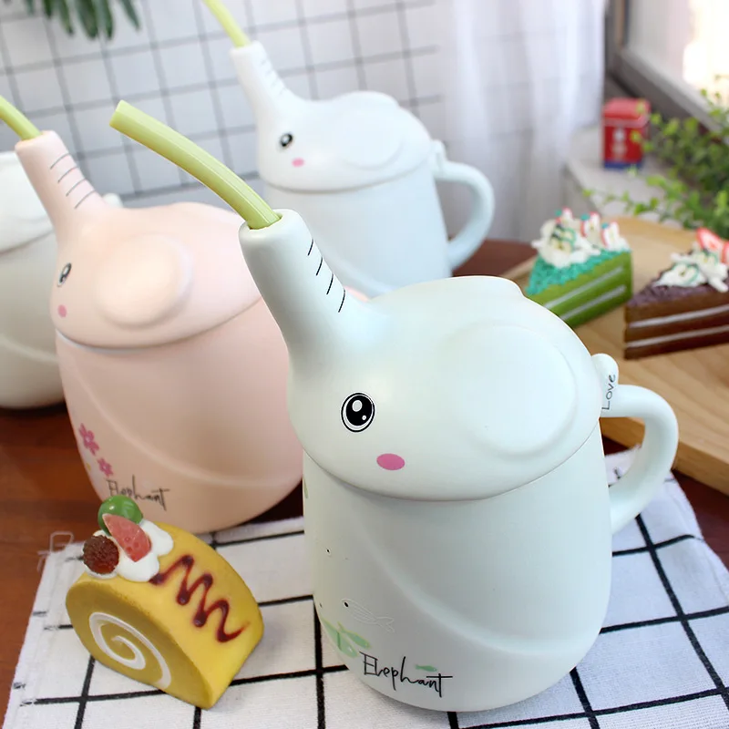 Creative Elephant Cartoon Ceramic Mug with Cover and Straw Interesting Children's Present Milk Cup
Creative Elephant Cartoon Ceramic Mug with Cover and Straw Interesting Children's Present Milk Cup