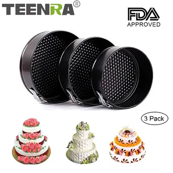TEENRA 4,7,9 In Non-stick Carbon Steel Cake Mold Round Baking Mould Springform Cheese Cake Pan Baking Dish Tray Remobeable
TEENRA 4,7,9 In Non-stick Carbon Steel Cake Mold Round Baking Mould Springform Cheese Cake Pan Baking Dish Tray Remobeable