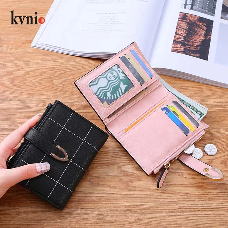 KVNIO Korean New Contrast line Plaid Wallet Vintage Short Women Purse Zipper Coin Packet 8 Card Slot Money Bag Female
KVNIO Korean New Contrast line Plaid Wallet Vintage Short Women Purse Zipper Coin Packet 8 Card Slot Money Bag Female