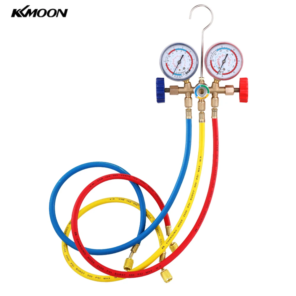 Refrigerant Manifold Gauge Set Air Conditioning Tools with Hose and Hook for R12 R22 R404A R134A Air Condition Refrigeration
Refrigerant Manifold Gauge Set Air Conditioning Tools with Hose and Hook for R12 R22 R404A R134A Air Condition Refrigeration