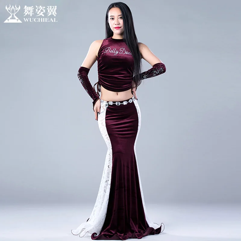 Bellydance Sleeveless lace Velvet patchwork costume performance wear Sexy Belly dance 4pcs set for women/female/lady QC2789
Bellydance Sleeveless lace Velvet patchwork costume performance wear Sexy Belly dance 4pcs set for women/female/lady QC2789