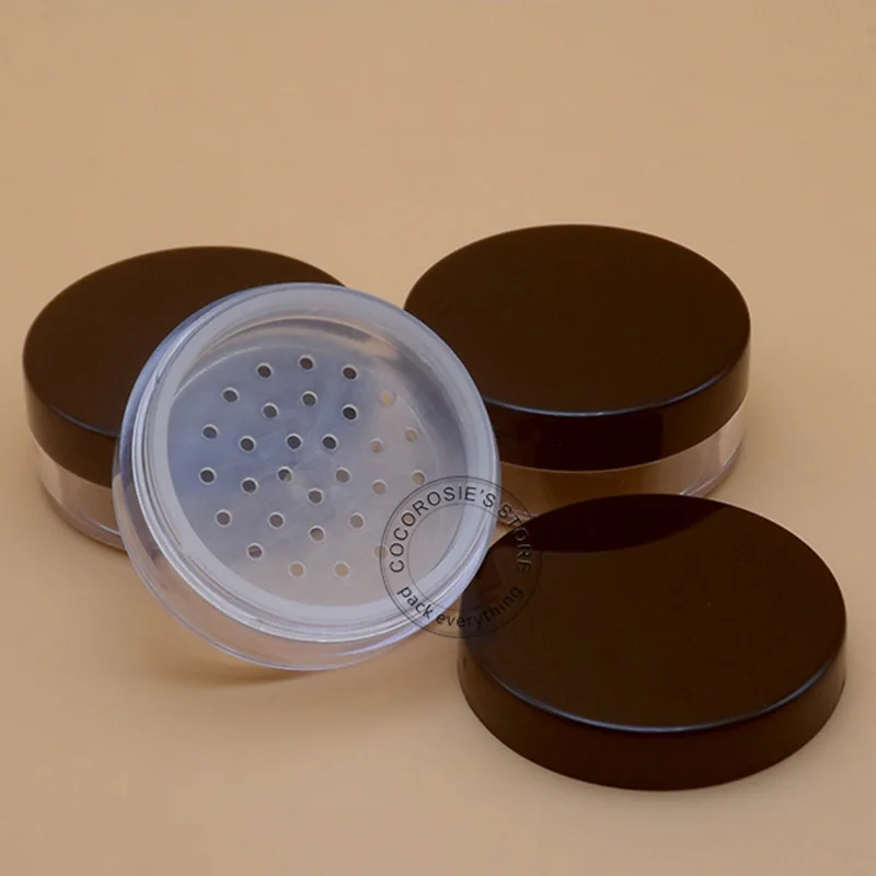 (50 pieces/lot)Empty loose powder jar 20g/5g powder case with sifter black 20ml big loose powder case
(50 pieces/lot)Empty loose powder jar 20g/5g powder case with sifter black 20ml big loose powder case
