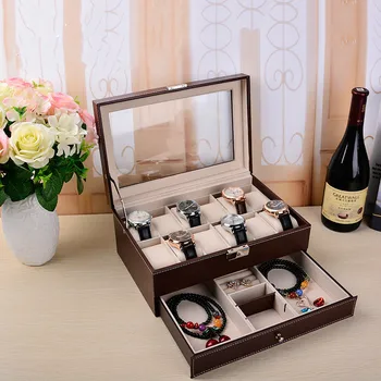 Multi functional double layer PU with drawer watch display storage box ring necklace storage box (without jewelry)ZP01141109
Multi functional double layer PU with drawer watch display storage box ring necklace storage box (without jewelry)ZP01141109