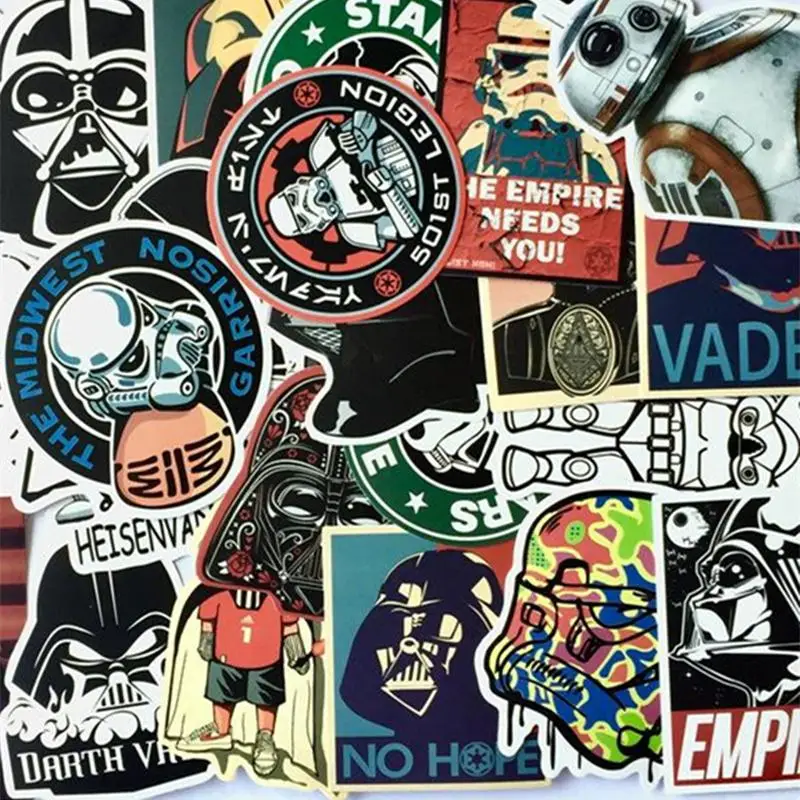 25pcs/Lot Funny Cool Star Wars Graffiti Stickers For Luggage Suitcase Skateboard Adesivi PVC Waterproof Stickers Kids Pegatinas
25pcs/Lot Funny Cool Star Wars Graffiti Stickers For Luggage Suitcase Skateboard Adesivi PVC Waterproof Stickers Kids Pegatinas