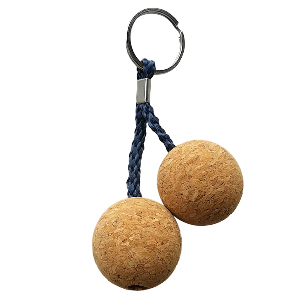 Pack of 2 Floating Key Rings Double Cork Ball Keychain Kayak Boat Marine Yacht Surf Swim Water Buoy Key Floats Key Fob Accessory