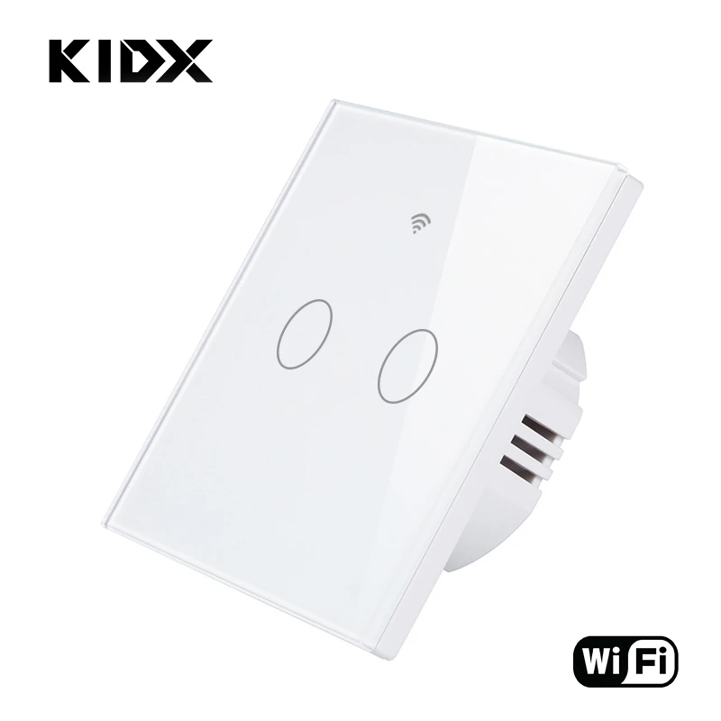 KIDX wifi умный сенсорный выключатель 2 банды приложение беспроводной дистанционный