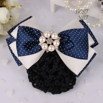 Fashion Handmade Office Lady Bow Pearl Tie Barrette Hair Clip Cover Bowknot Net Bun Snood Hair Accestory
Fashion Handmade Office Lady Bow Pearl Tie Barrette Hair Clip Cover Bowknot Net Bun Snood Hair Accestory