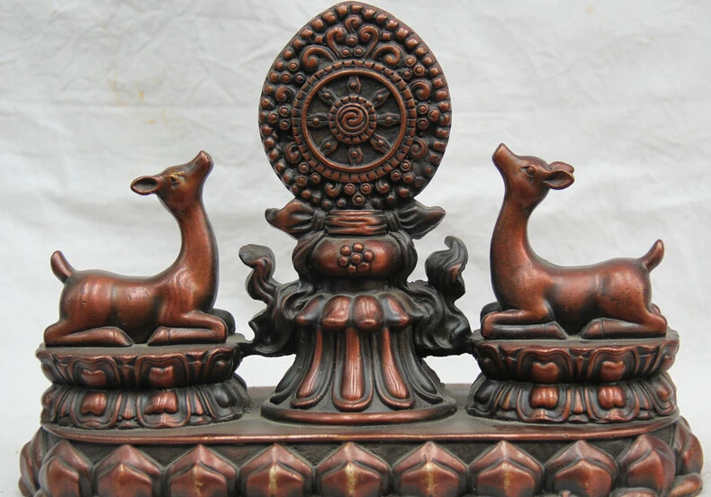 JP S62 10 Tibet Tibetan Bronze Buddhism Religion Two Deer 8 Auspicious Symbol Statue Discount 35%
JP S62 10 Tibet Tibetan Bronze Buddhism Religion Two Deer 8 Auspicious Symbol Statue Discount 35%