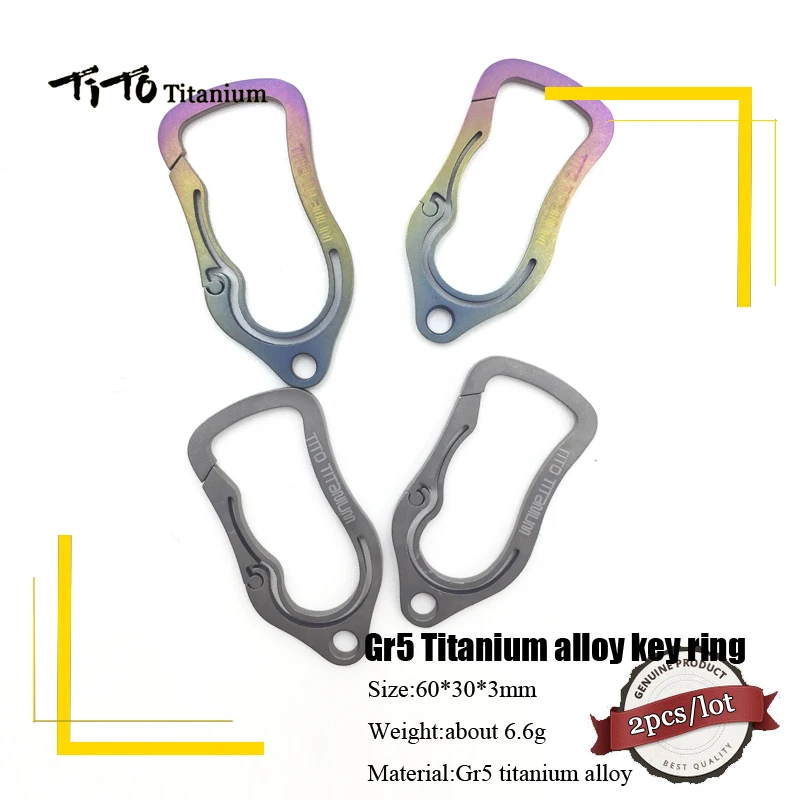 TiTo Titanium Gr5 Carabiner Key Ring Buckle Quickdraw Hook Chain Camping Hiking Backpack EDC Tool 2pcs/lots
TiTo Titanium Gr5 Carabiner Key Ring Buckle Quickdraw Hook Chain Camping Hiking Backpack EDC Tool 2pcs/lots