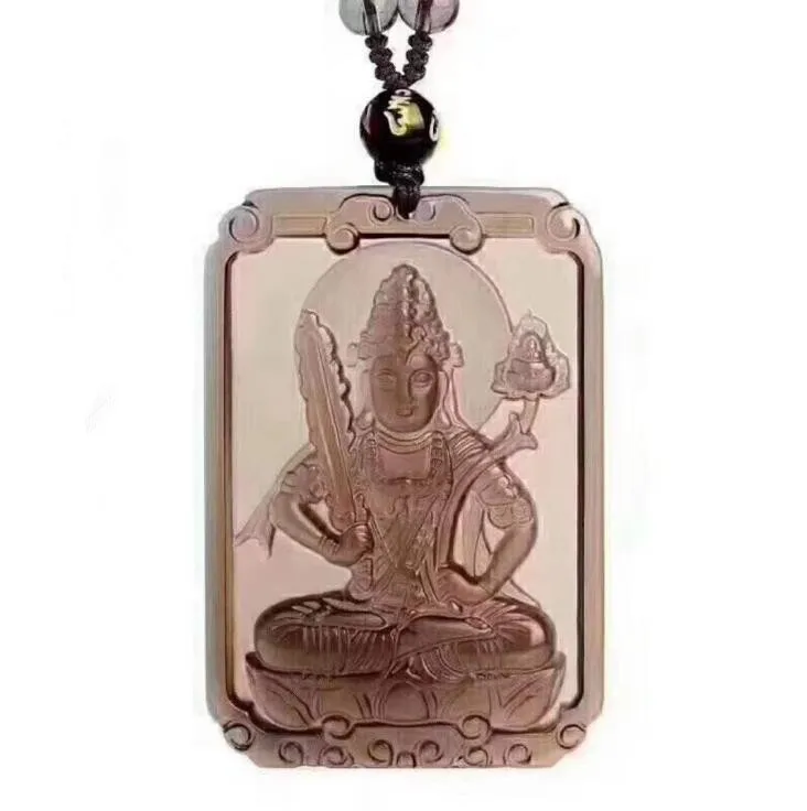 Natural Ice Clear Obsidian Carved XuKongZang GuanYin Lucky Blessing Pendants + Black Beads Necklace Fashion woman man's Jewelry
Natural Ice Clear Obsidian Carved XuKongZang GuanYin Lucky Blessing Pendants + Black Beads Necklace Fashion woman man's Jewelry