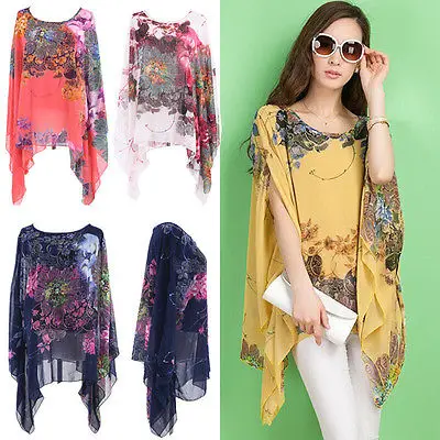 2017 Vintage Woman Tropical Floral Print Batwing Sleeve Chiffon Blouse Blusas Femininas Large Size Women Tops Cover-Ups
2017 Vintage Woman Tropical Floral Print Batwing Sleeve Chiffon Blouse Blusas Femininas Large Size Women Tops Cover-Ups