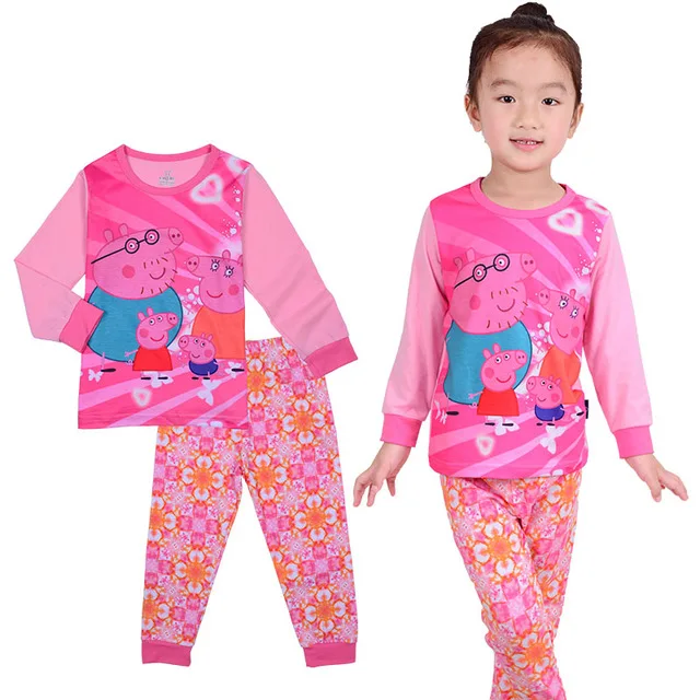High-quality-Cotton100-Spring-autumn-kids-pyjamas-pig-boys-girls-princess-knitted-sleepwear-clothes-sets-cartoon.jpg_640x640 (1)
