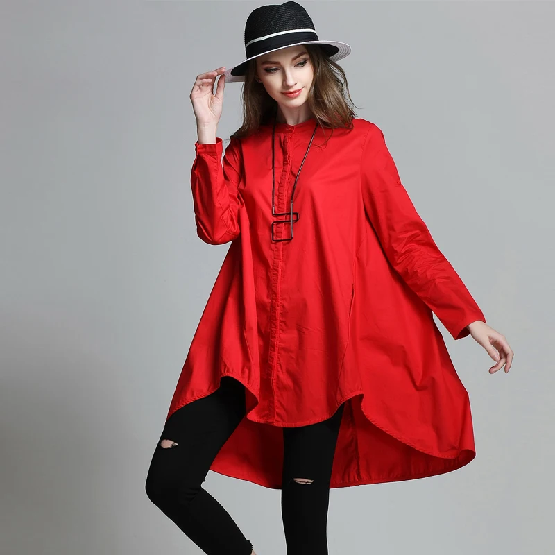 2019 European design plus size women's A-line loose blouse asymmetrical spring autumn big size 4XL women long shirt black red
2019 European design plus size women's A-line loose blouse asymmetrical spring autumn big size 4XL women long shirt black red