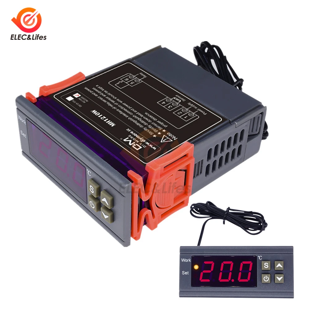 AC 90~250V / DC 9-72V MH1210W Digital Temperature Controller 220V 10A Thermostat Regulator Adjustable temperature control switch
AC 90~250V / DC 9-72V MH1210W Digital Temperature Controller 220V 10A Thermostat Regulator Adjustable temperature control switch