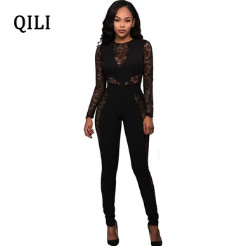 QILI Lace Long Sleeve Women Jumpsuits 2018 Autumn Overalls Black Blue Red Zipper Skinny Long Pants Jumpsuit Women Sexy Jumpsuits
QILI Lace Long Sleeve Women Jumpsuits 2018 Autumn Overalls Black Blue Red Zipper Skinny Long Pants Jumpsuit Women Sexy Jumpsuits