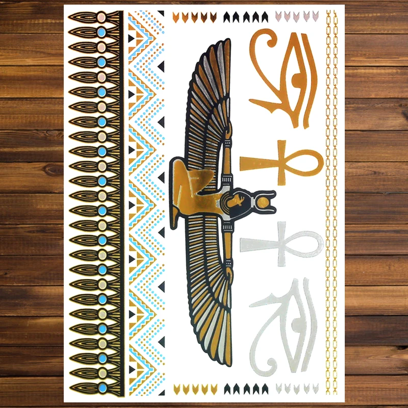 FGHGF Egyptian sacrifice Temporary Tattoo Sticker Metal Gold Waterproof Silver Black Flash Disposable Tattoo Waterproof Sticker
FGHGF Egyptian sacrifice Temporary Tattoo Sticker Metal Gold Waterproof Silver Black Flash Disposable Tattoo Waterproof Sticker