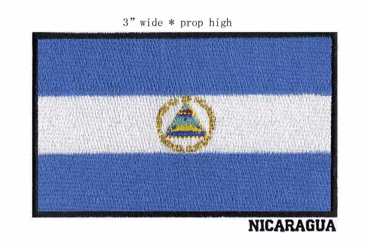 3" wide Nicaragua embroidery flag patch for sewing on kids clothes/Lakes and volcanoes/Managua
3" wide Nicaragua embroidery flag patch for sewing on kids clothes/Lakes and volcanoes/Managua