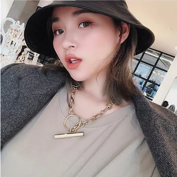 Rongho Vintage Metal T shape chokers necklaces for women punk jewelry Gold circle link chain necklace pendant chunky bijoux
Rongho Vintage Metal T shape chokers necklaces for women punk jewelry Gold circle link chain necklace pendant chunky bijoux
