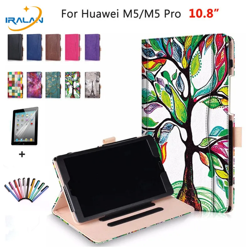 Magnetic PU Leather Flip Wallet Case For Huawei MediaPad M5 10.8 CMR-AL09 CMR-W09 inch Tablet Protective Cover+Film+Stylus | Компьютеры и