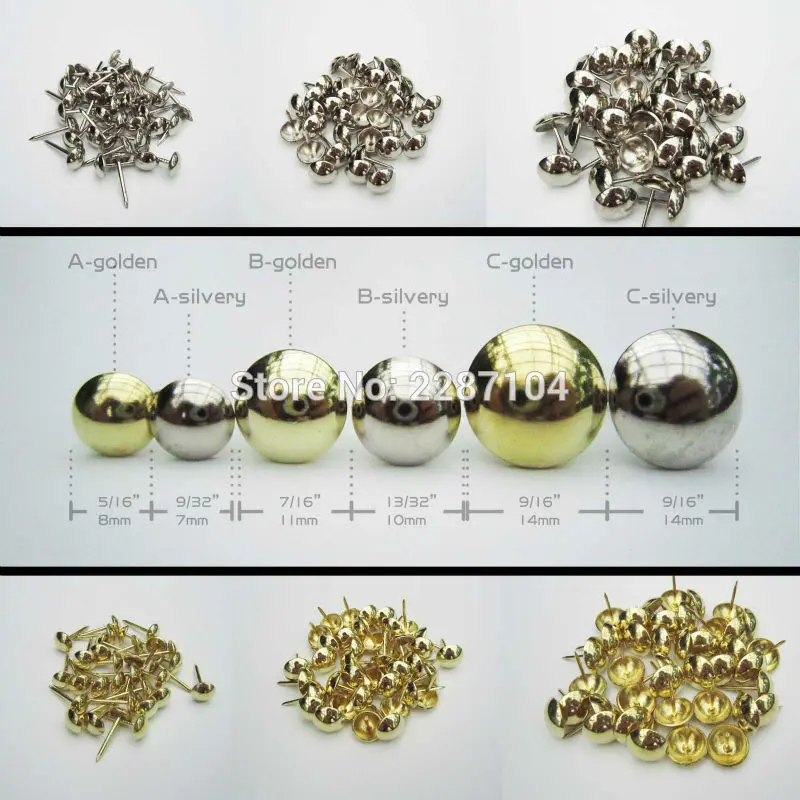 50pcs Golden Silvery Upholstery Nail Jewelry Chest Box Furniture Wall Door Shoe Sofa Decor Tack Stud Hobnail Large Head Doornail
50pcs Golden Silvery Upholstery Nail Jewelry Chest Box Furniture Wall Door Shoe Sofa Decor Tack Stud Hobnail Large Head Doornail