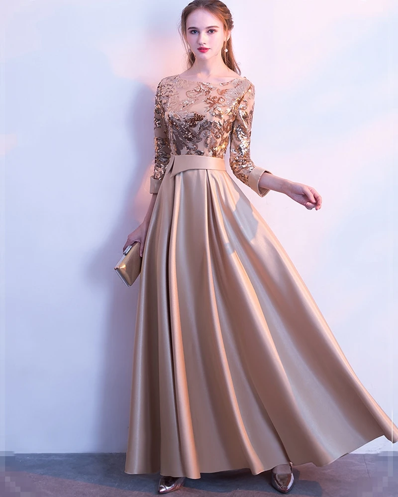 A Line Sequins Golden Evening Dresses 2019 Long Prom Party Dresses Evening Gown Formal Dress Women Elegant Robe De Soiree
A Line Sequins Golden Evening Dresses 2019 Long Prom Party Dresses Evening Gown Formal Dress Women Elegant Robe De Soiree