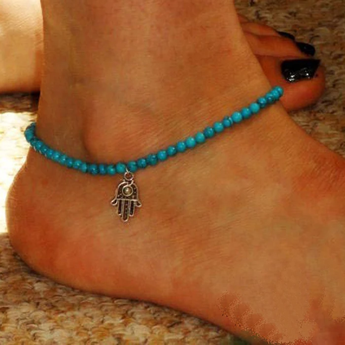 Fashion Anklet Boho Beads Hamsa Fatima Anklets Foot Chain Beach Jewelry Lucky Blue Flowers Foot Jewelry Ankle Bracelet #T
Fashion Anklet Boho Beads Hamsa Fatima Anklets Foot Chain Beach Jewelry Lucky Blue Flowers Foot Jewelry Ankle Bracelet #T