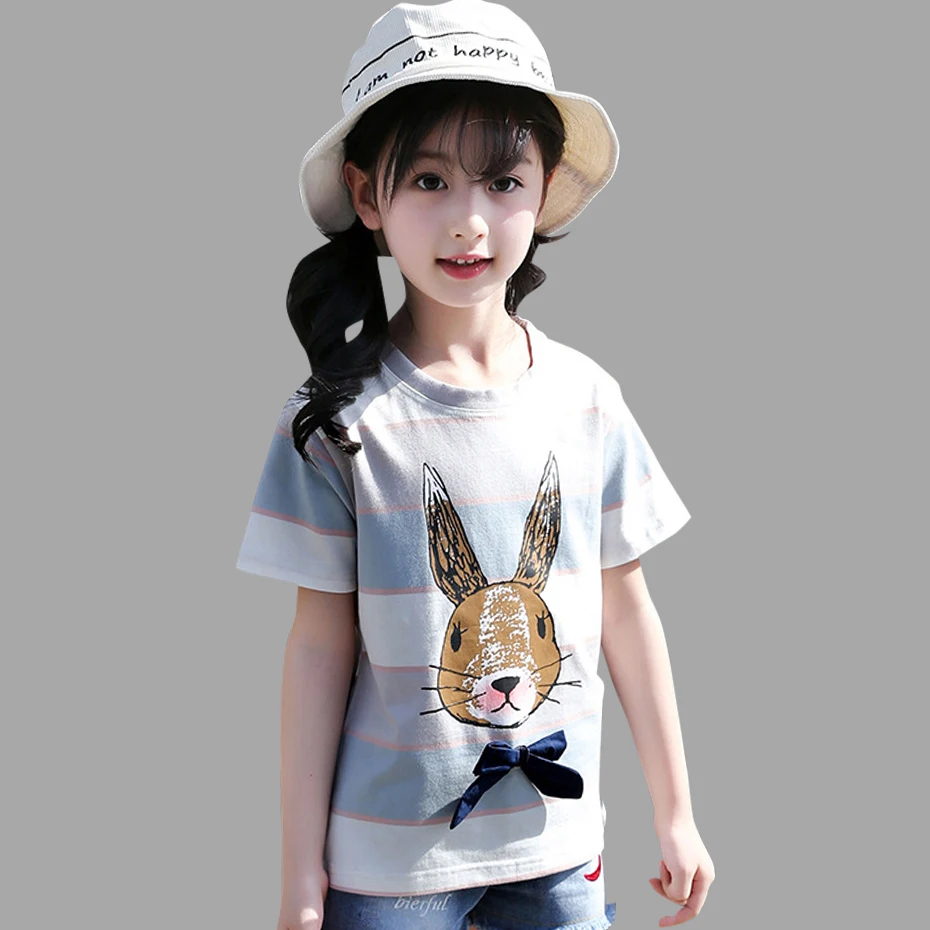 Girl Shirt Summer Cartoon Top Kids Striped Bowknot Rabbit Girls Top Casual Teenage Clothing For Girls 4 6 8 10 11 12 13 Years
Girl Shirt Summer Cartoon Top Kids Striped Bowknot Rabbit Girls Top Casual Teenage Clothing For Girls 4 6 8 10 11 12 13 Years