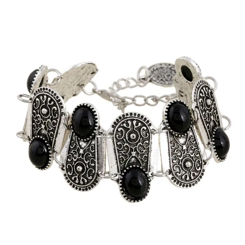 Turkish Bohemian Jewelry Antique Silver Plated Black Stone Bracelet Bijoux Femme Gift 2016 Hot Vintage Bracelets & Bangles
Turkish Bohemian Jewelry Antique Silver Plated Black Stone Bracelet Bijoux Femme Gift 2016 Hot Vintage Bracelets & Bangles