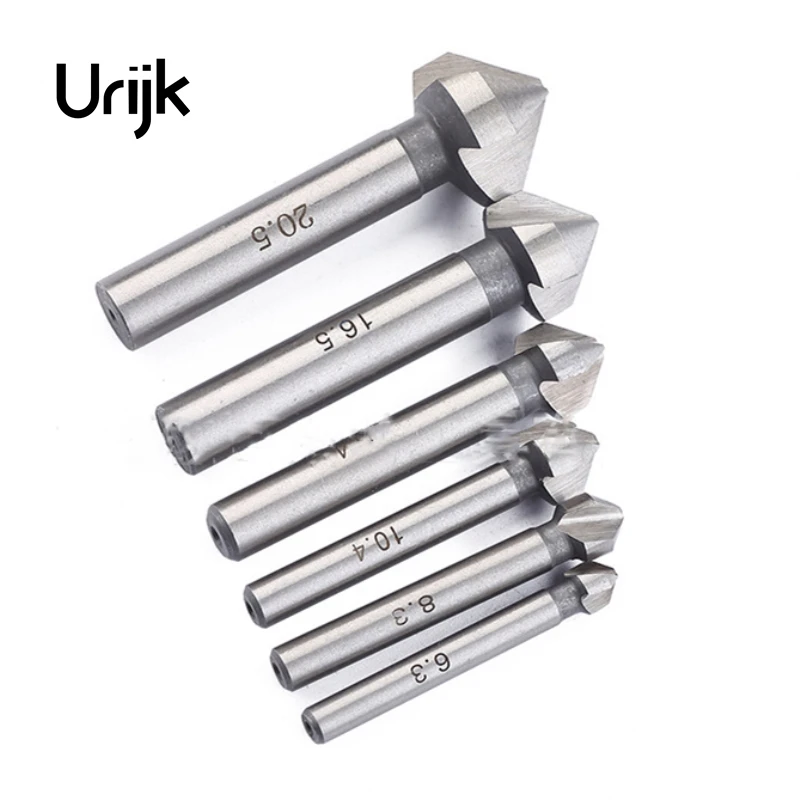 Urijk 6Pcs Round shank HSS Hard Metals Three Edge Chamfer Chamfering End Mill Cutter Countersink Drill Bit Tool Set Hot Sale
Urijk 6Pcs Round shank HSS Hard Metals Three Edge Chamfer Chamfering End Mill Cutter Countersink Drill Bit Tool Set Hot Sale