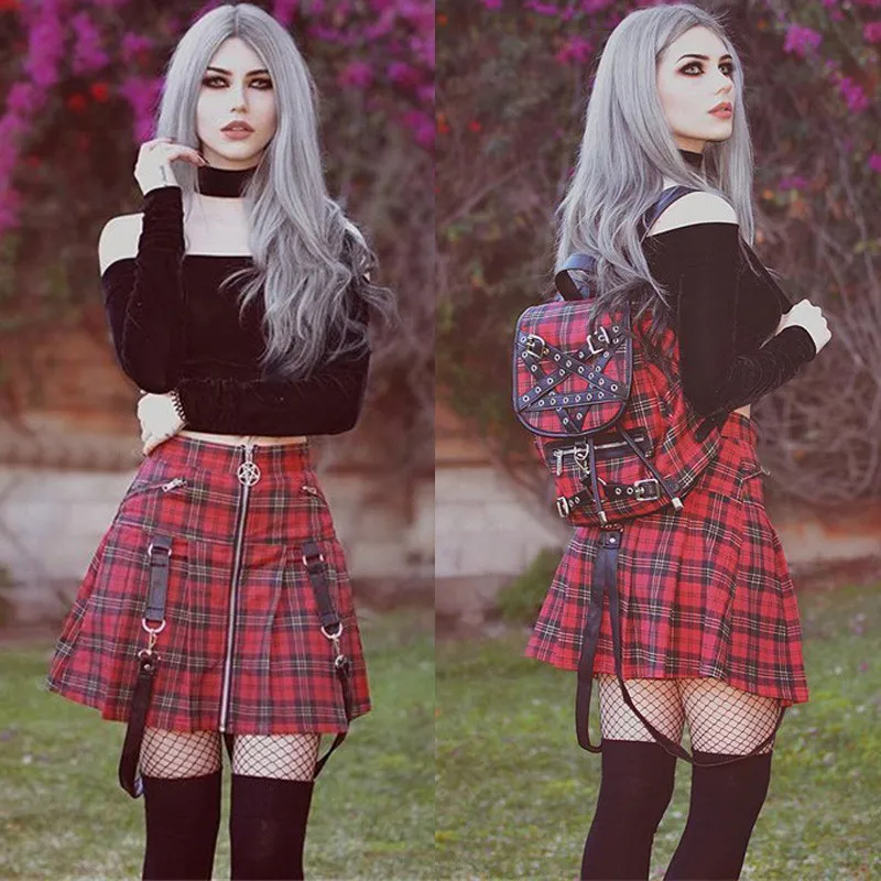 Women Summer British Style School High Waist Short Mini Skirt Darkness Gothic Pleated Plaid/Black Skirt
Women Summer British Style School High Waist Short Mini Skirt Darkness Gothic Pleated Plaid/Black Skirt