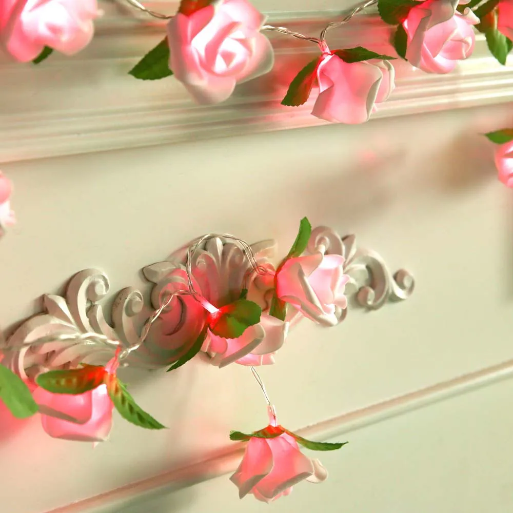 Rose LED Window Curtain Lights String Lamp Party Decor With 20 LED Beads Wedding Valentine's Day decorative lights 40fe2
Rose LED Window Curtain Lights String Lamp Party Decor With 20 LED Beads Wedding Valentine's Day decorative lights 40fe2
