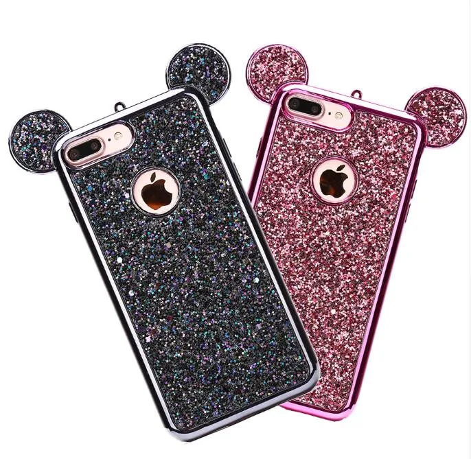 3D Minnie Mickey Mouse Ears Bling Paillettes Soft TPU Phone Shell Cover for Iphone 6 6splus 7 8plus x Samsung S7 S8 S8 plus
3D Minnie Mickey Mouse Ears Bling Paillettes Soft TPU Phone Shell Cover for Iphone 6 6splus 7 8plus x Samsung S7 S8 S8 plus