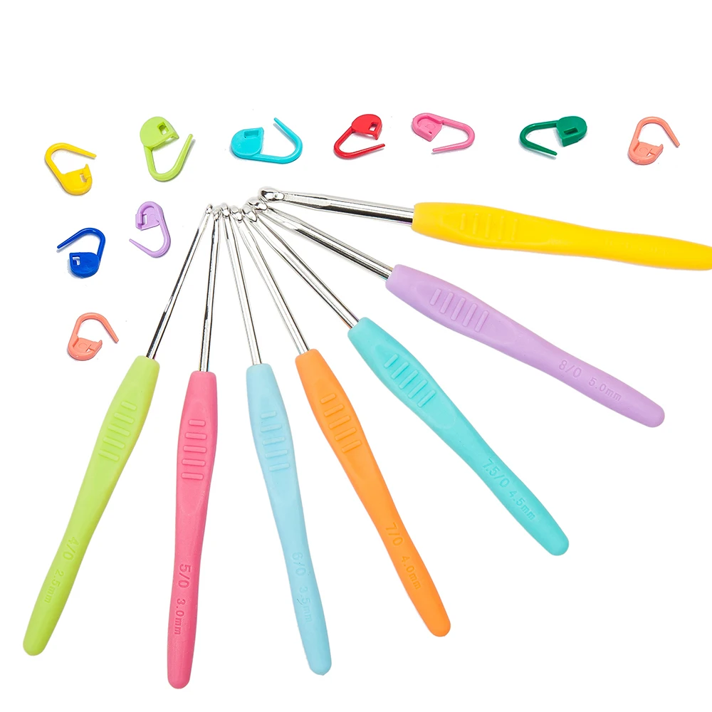 8pcs Crochet Hooks Set TPR Ergonomic Handles Yarn Weave Knitting Needles DIY Crafts Knitting Tool Extra Stitch Marker Gift
8pcs Crochet Hooks Set TPR Ergonomic Handles Yarn Weave Knitting Needles DIY Crafts Knitting Tool Extra Stitch Marker Gift